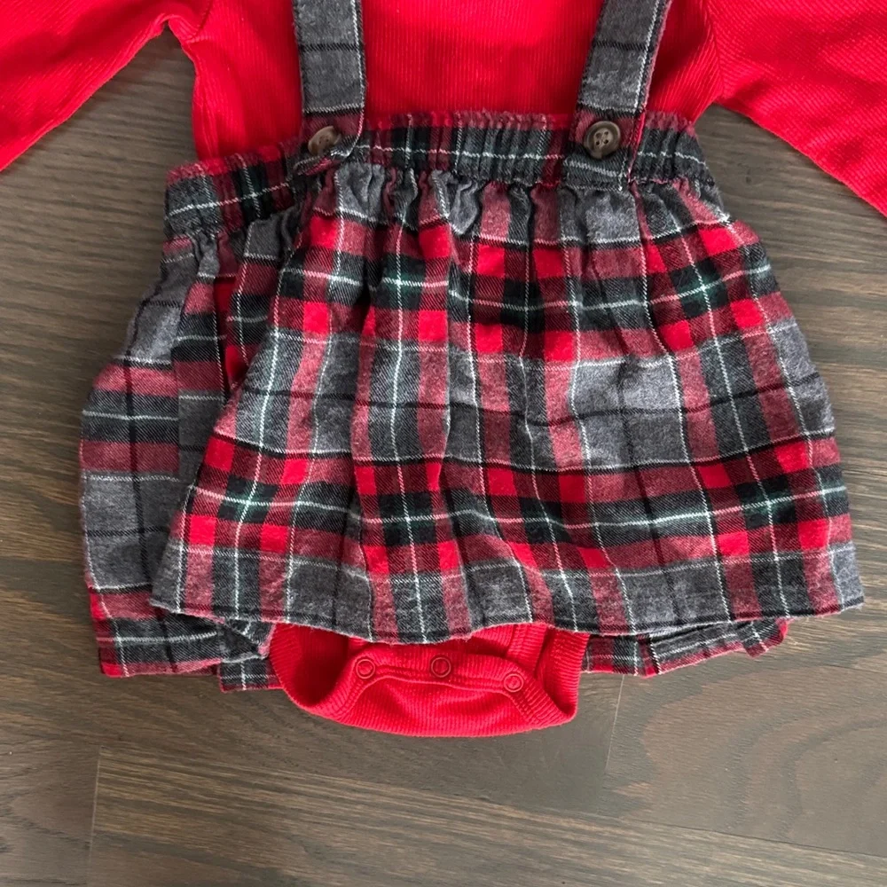 Carter’s 2-Piece Holiday Plaid Jumper Set | 6 Months